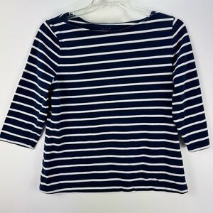 A New Day Women's Striped Nautical Top Blue White XX Large